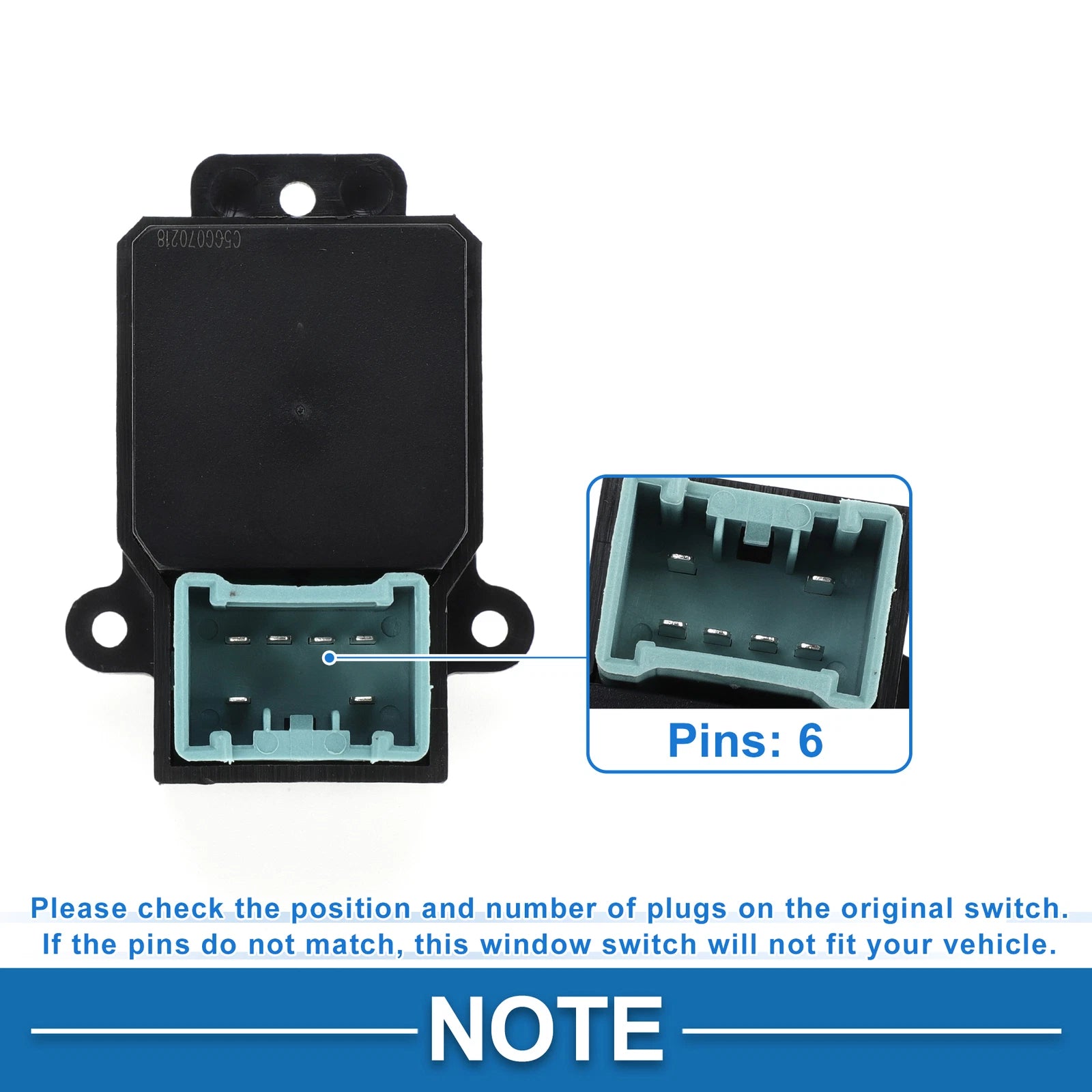 Rear Passenger Side Power Window Switch for Honda Ridgeline (2006–2014)