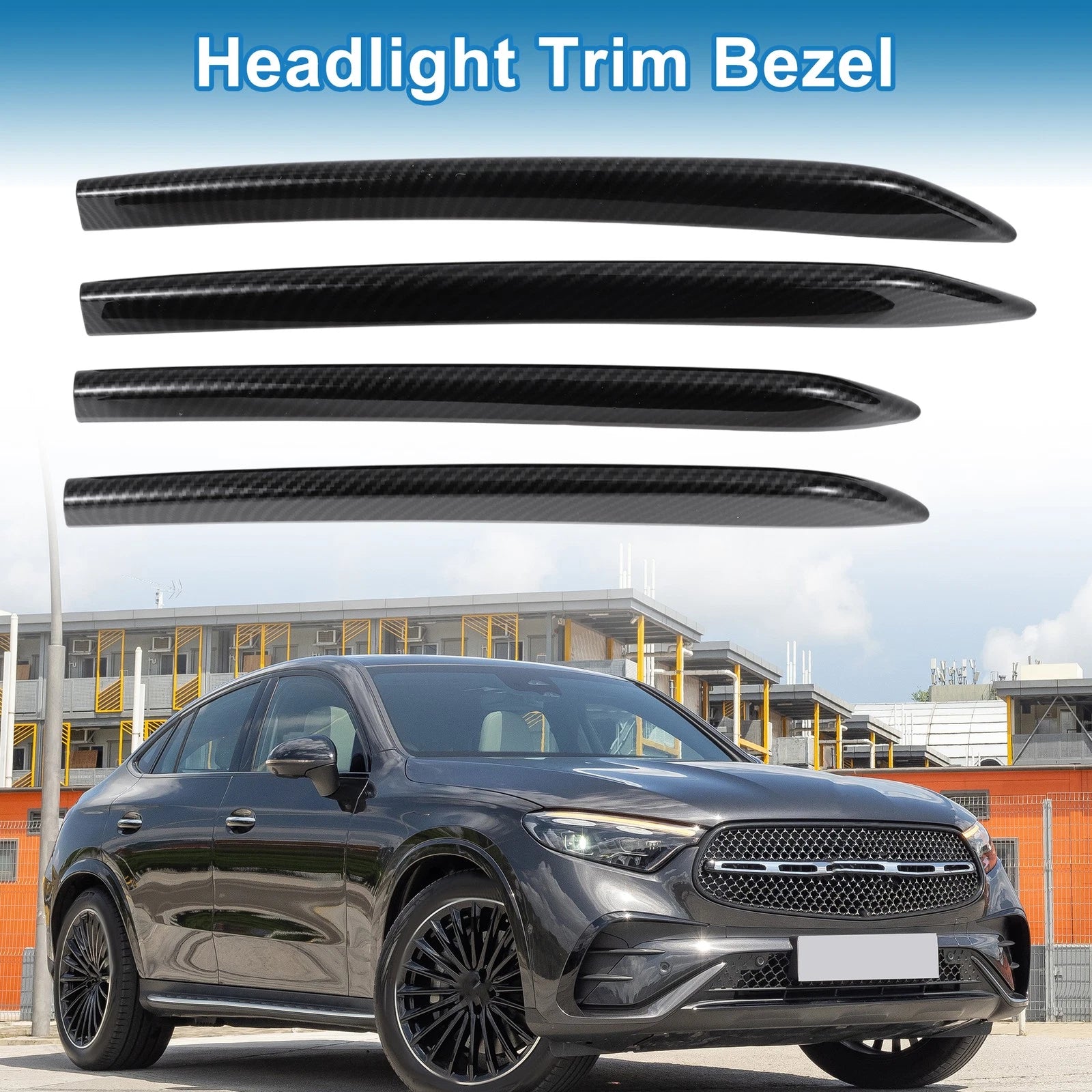 Front Headlight Trim Bezel Set for Mercedes-Benz GLC Class (X253) (4PCS)