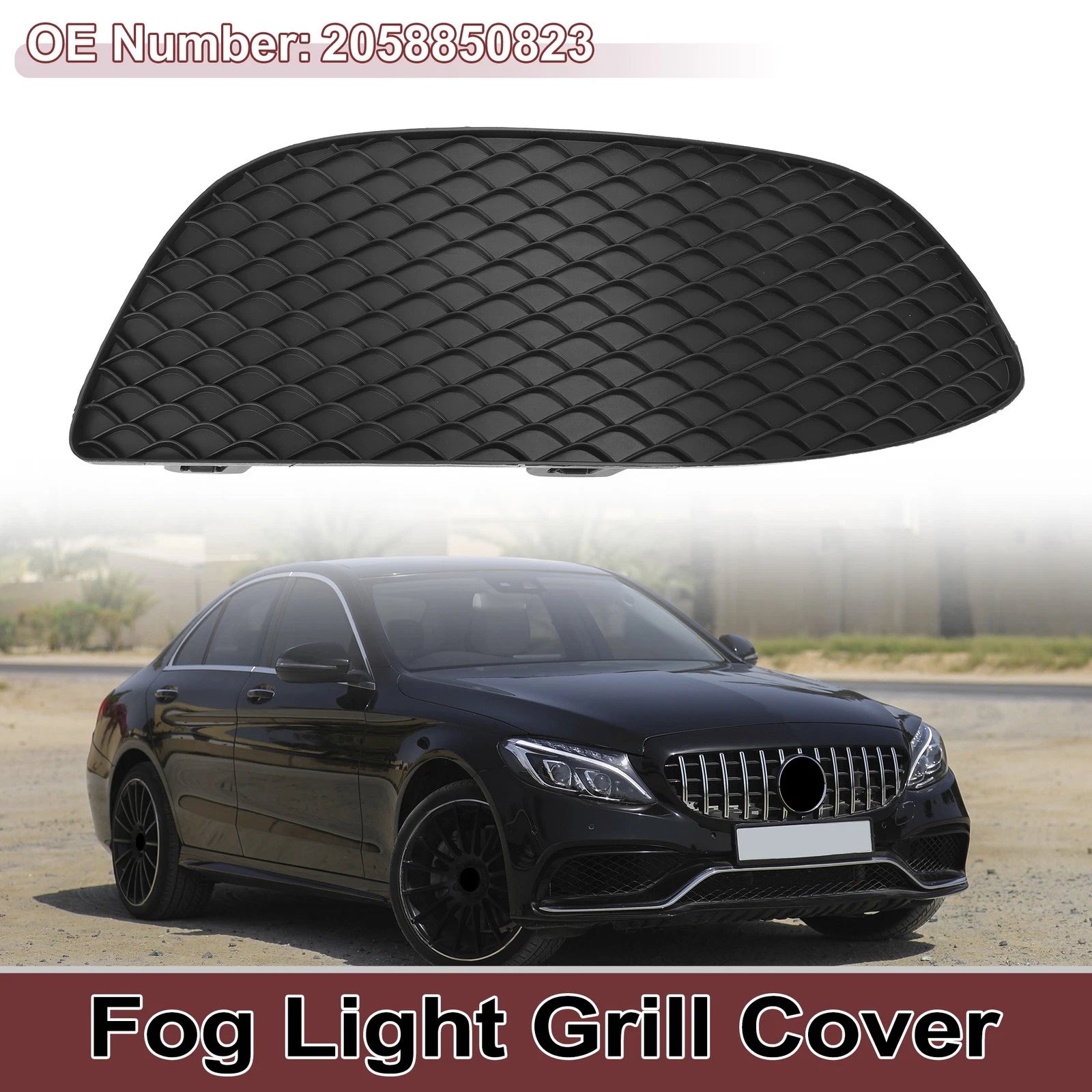 Fog Light Grill Front Right Replacement for Mercedes-Benz C300 (2015–2016)