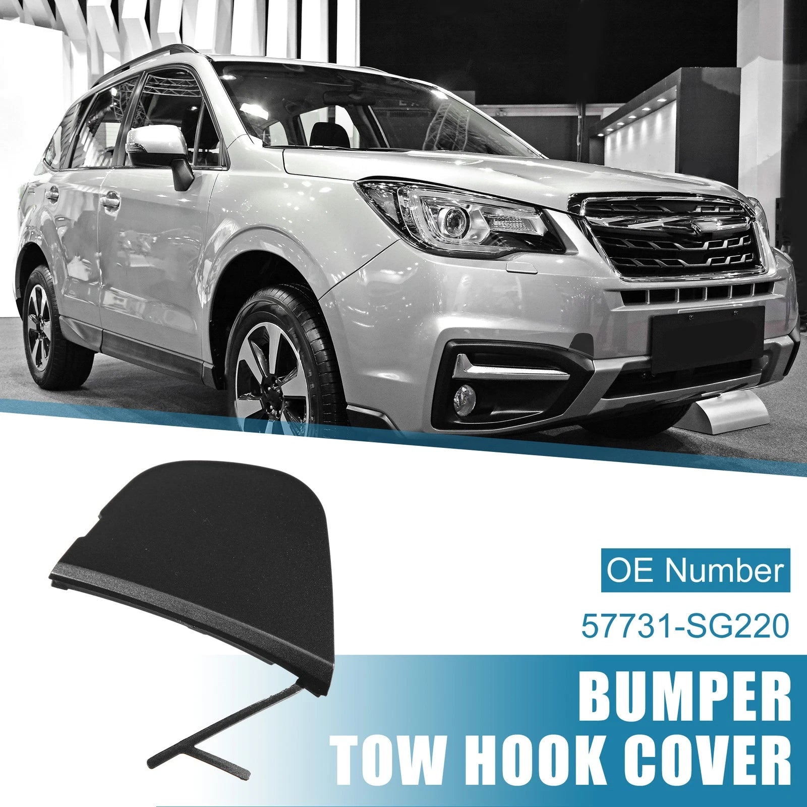 Bumper Tow Hook Cap Front Right Replacement for Subaru Forester (2016–2018)