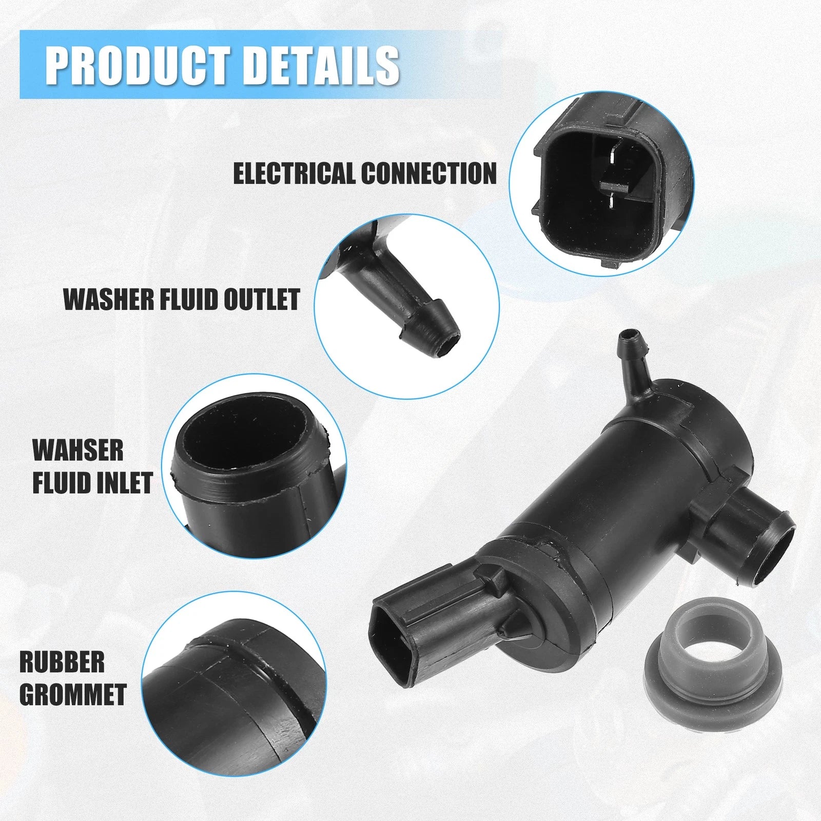 Windshield Washer Pump Motor Replacement for Subaru Forester 2.5L (2006–2013)