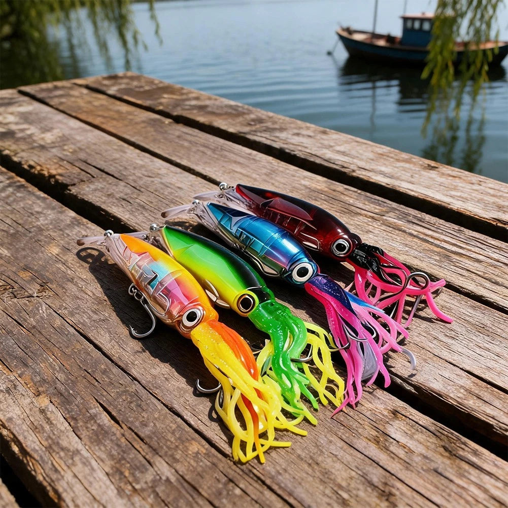 Simulation Octopus Lure Skirt Tail for Rockfish Lingcod Squid (14cm, 43g)