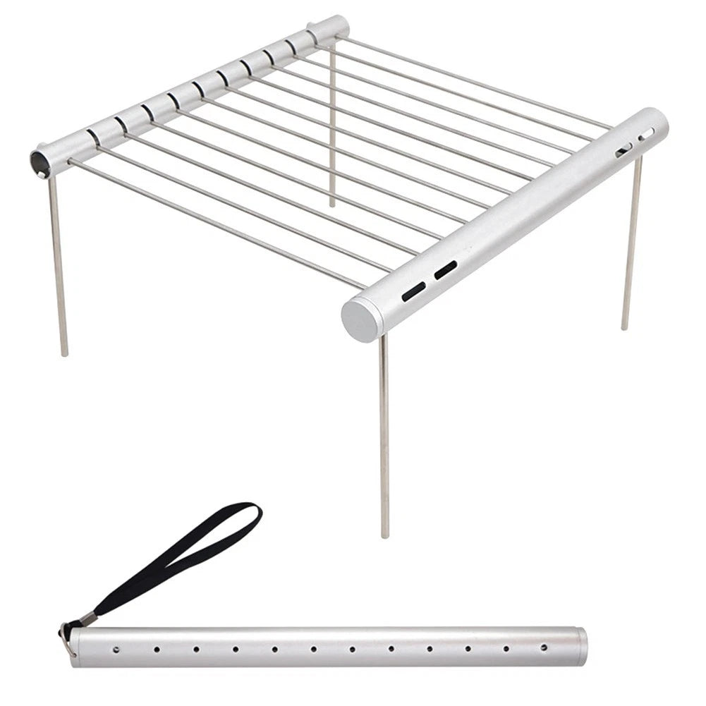 Portable Stainless Steel Folding Campfire Grill for Camping