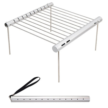 Portable Stainless Steel Folding Campfire Grill for Camping