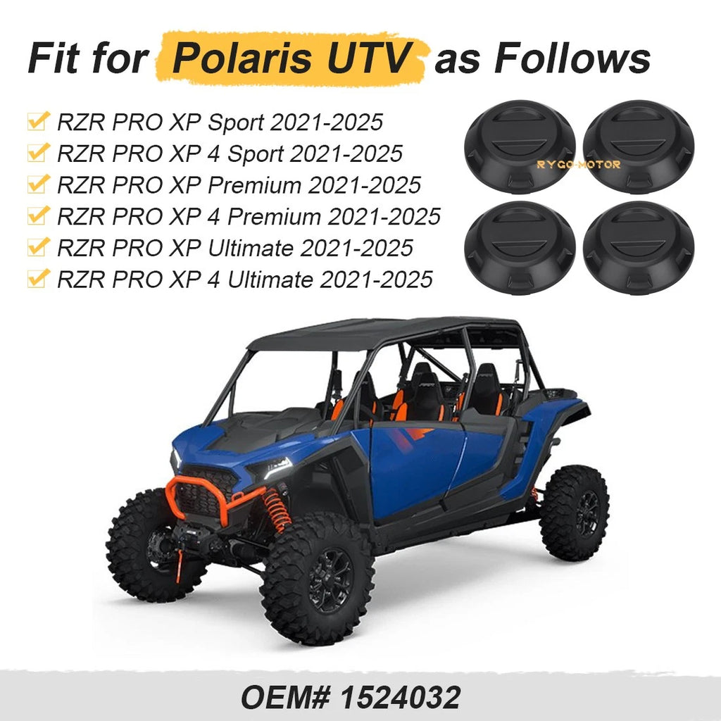 Set of 4 Wheel Rim Hub Caps for Polaris RZR PRO XP 4 Sport (2021–2025)