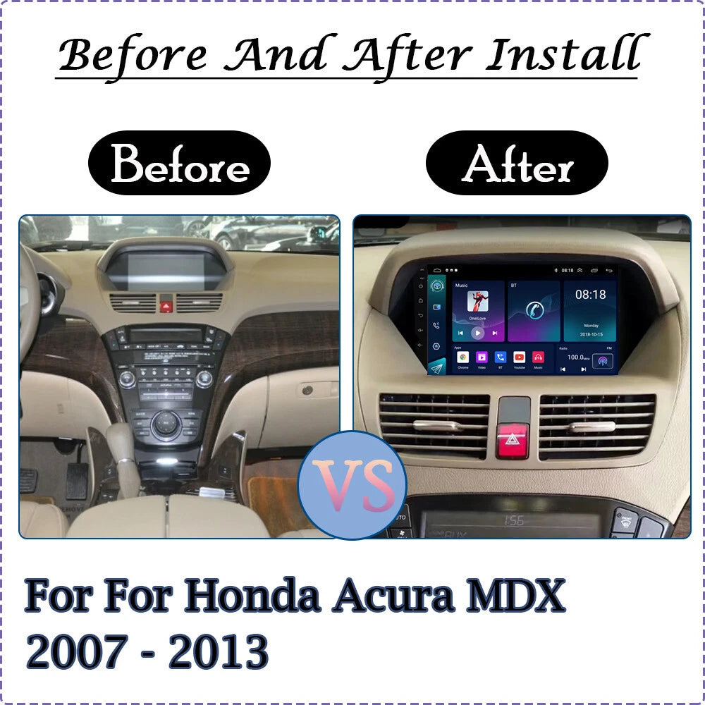 9'' Stereo Radio Head Unit for Honda Acura MDX (2007–2013) Carplay, GPS
