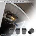Tire Valve Stem Caps Replacement Dust Covers Gray for Motorcycle Bicycle (4 Pack)