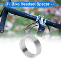 Bike Headset Spacer 10mm for 1-1/8 Inch Stem Fork Alloy Silver (—)