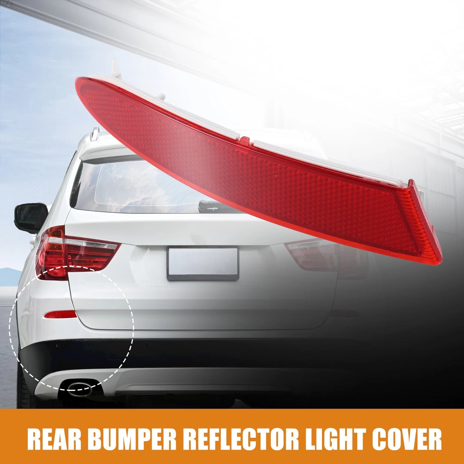 Rear Left Bumper Reflector Light Cover Replacement for BMW X3 F25 2011-2014