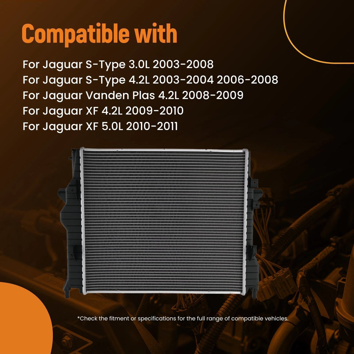 Radiator for Jaguar S-Type XF XJ8 XJR (2003–2011) C2C36506
