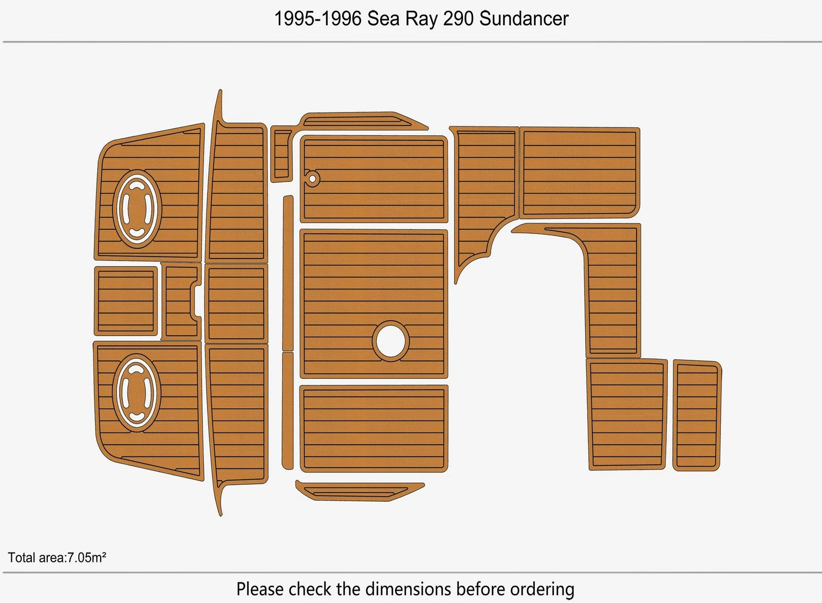 Seadek Swim Platform Cockpit EVA Teak Flooring for Sea Ray 290 Sundancer (1996)