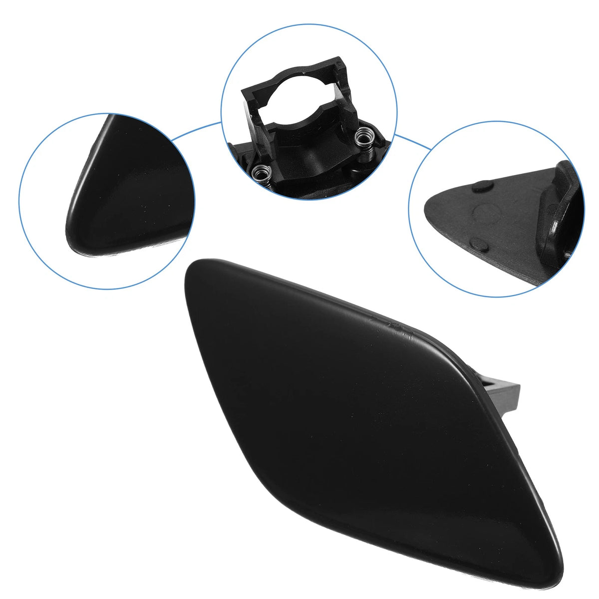 1pc Front Headlight Washer Cover Cap for BMW 335i Glossy Black (2011–2020)