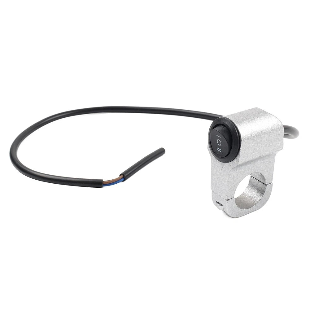 Motorcycle Handlebar 7/8" On Off Switch ATV Headlight Fog Spot Light Silver