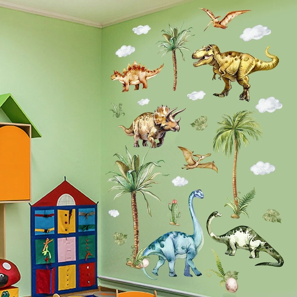 Removable Dinosaur and Cloud Wall Decals for Bedroom (No Year Range)