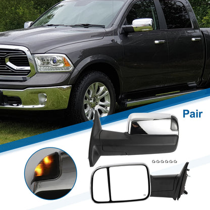 Tow Mirrors with Turn Signal Light Left Right for Ram 1500 (2002–2008)