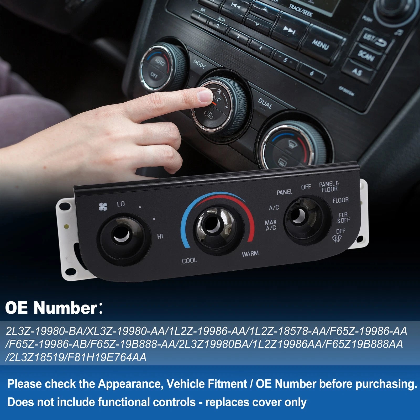 A/C Climate Heater Control Panel Plate for Ford F-150 (1997–2003)