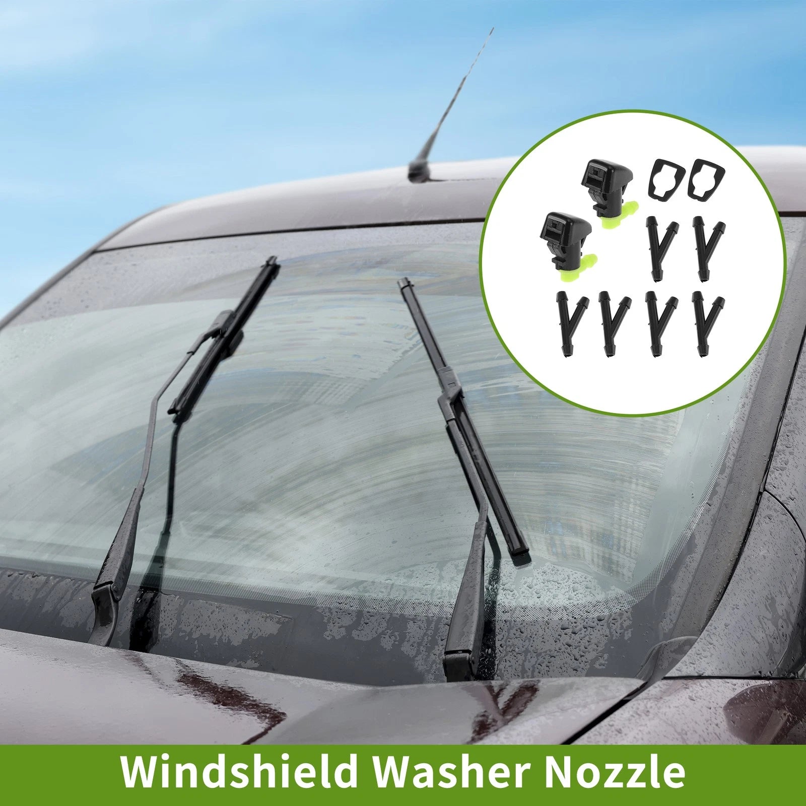 Windshield Washer Nozzle w/ Hose Connector for Dodge (No. 55157319AA)