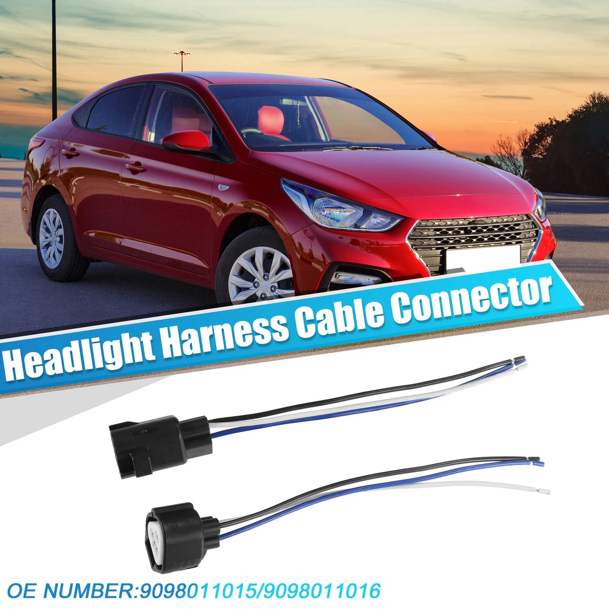 Headlight Harness Connector 3 Pin Replacement for Toyota (2001–2023)
