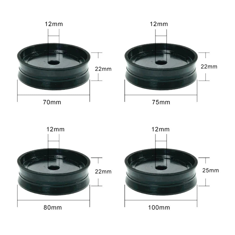 Air Cylinder Piston Fittings for Various Sizes - Black Color