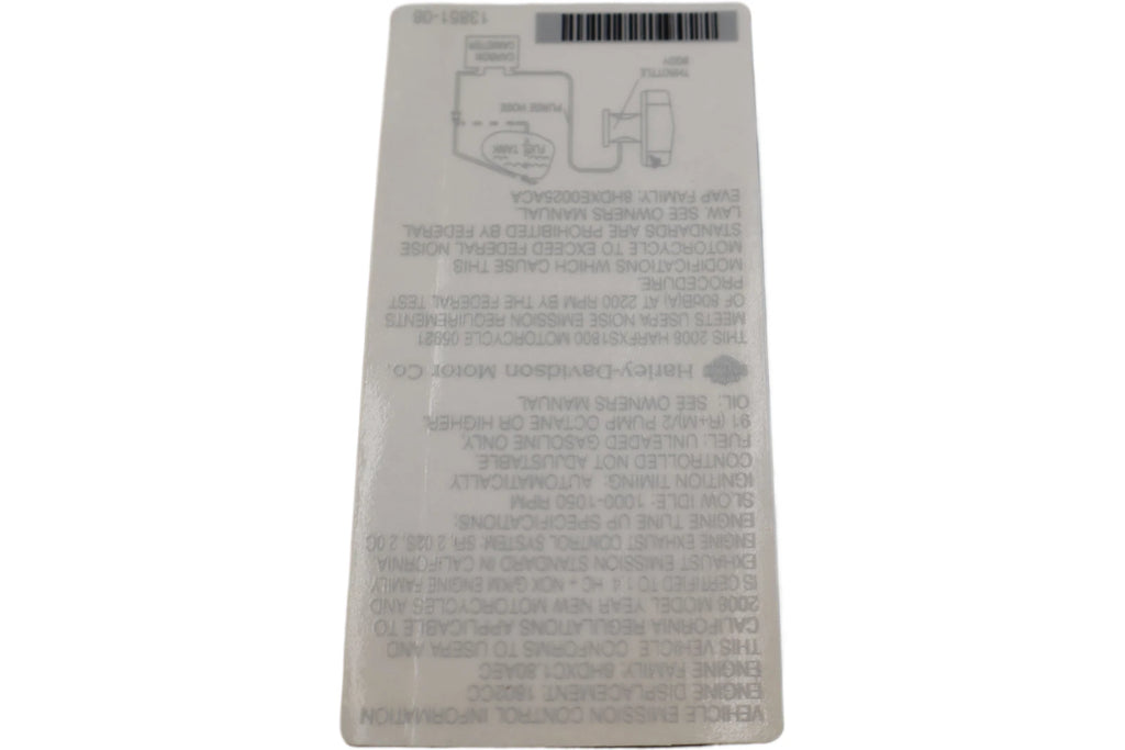OEM Emissions Label for Harley-Davidson FXSTSSE2 (2008) 13851-08