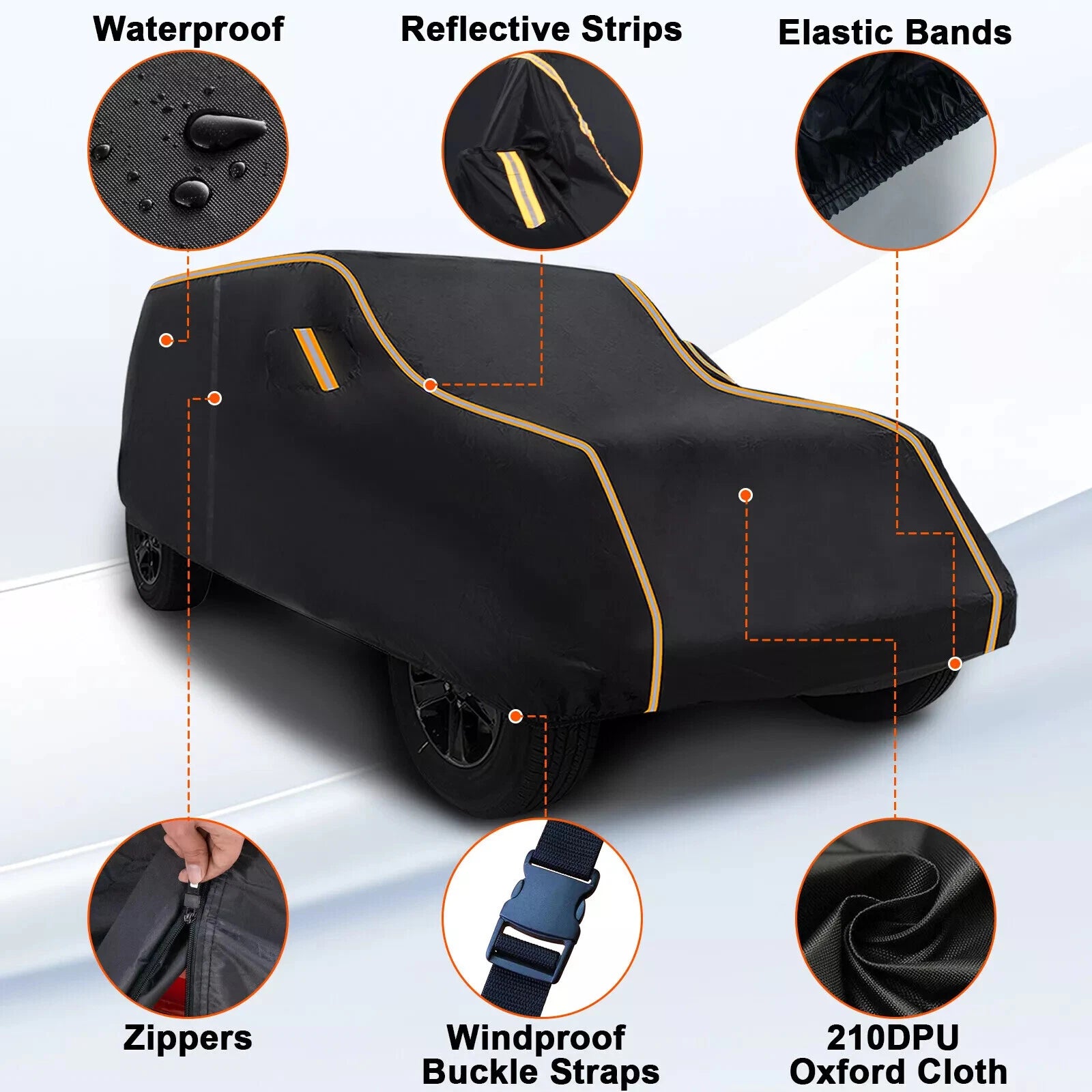 Car Cover for Jeep Wrangler 4-Door (2007–2023) Waterproof Outdoor Snow Sun
