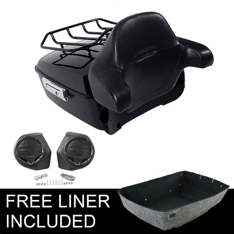 Trunk Backrest Pad Speakers for Harley Touring Road Glide (2014–2026)
