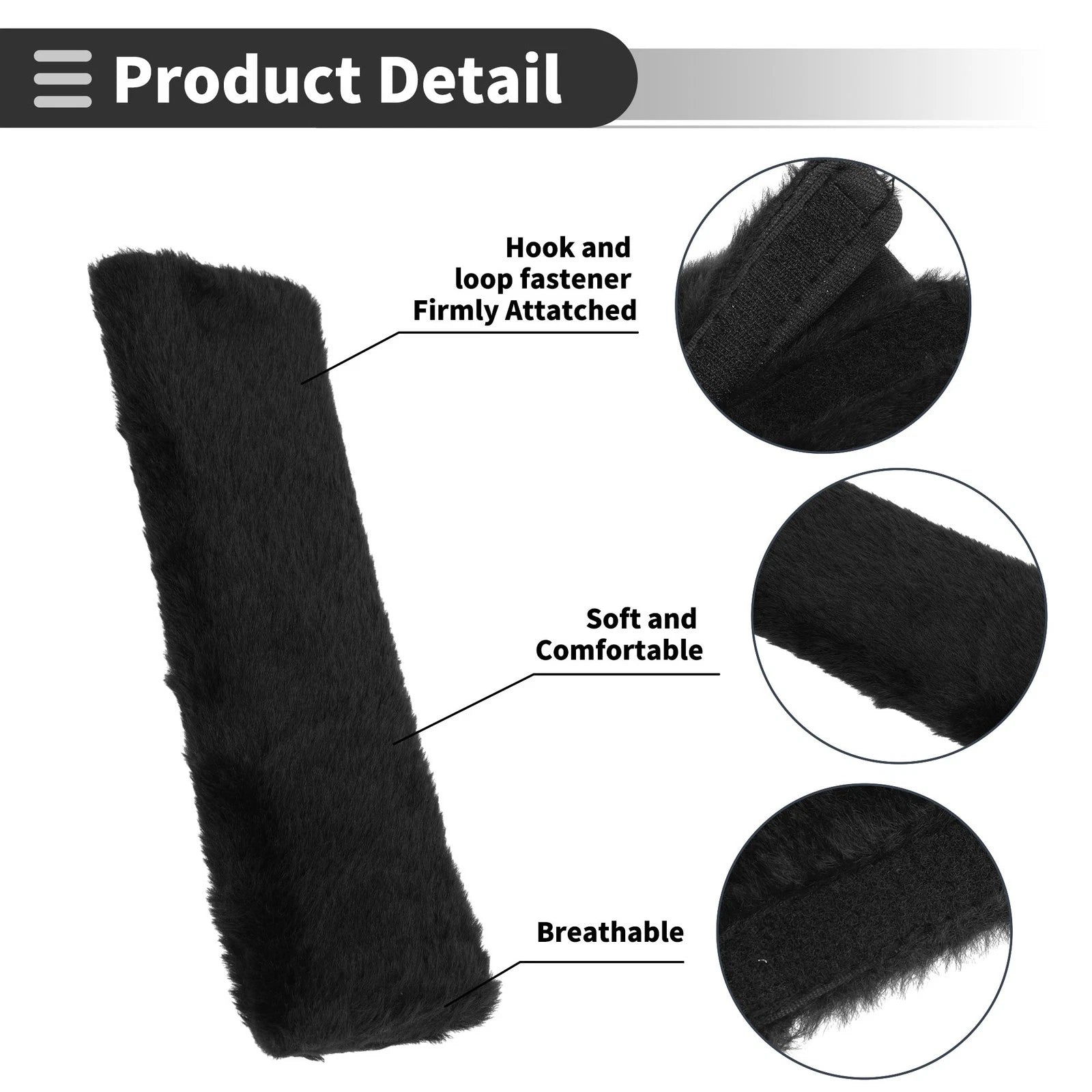 Seat Belt Cover Pad for Universal Fit (23.5cm, 1 Pair)
