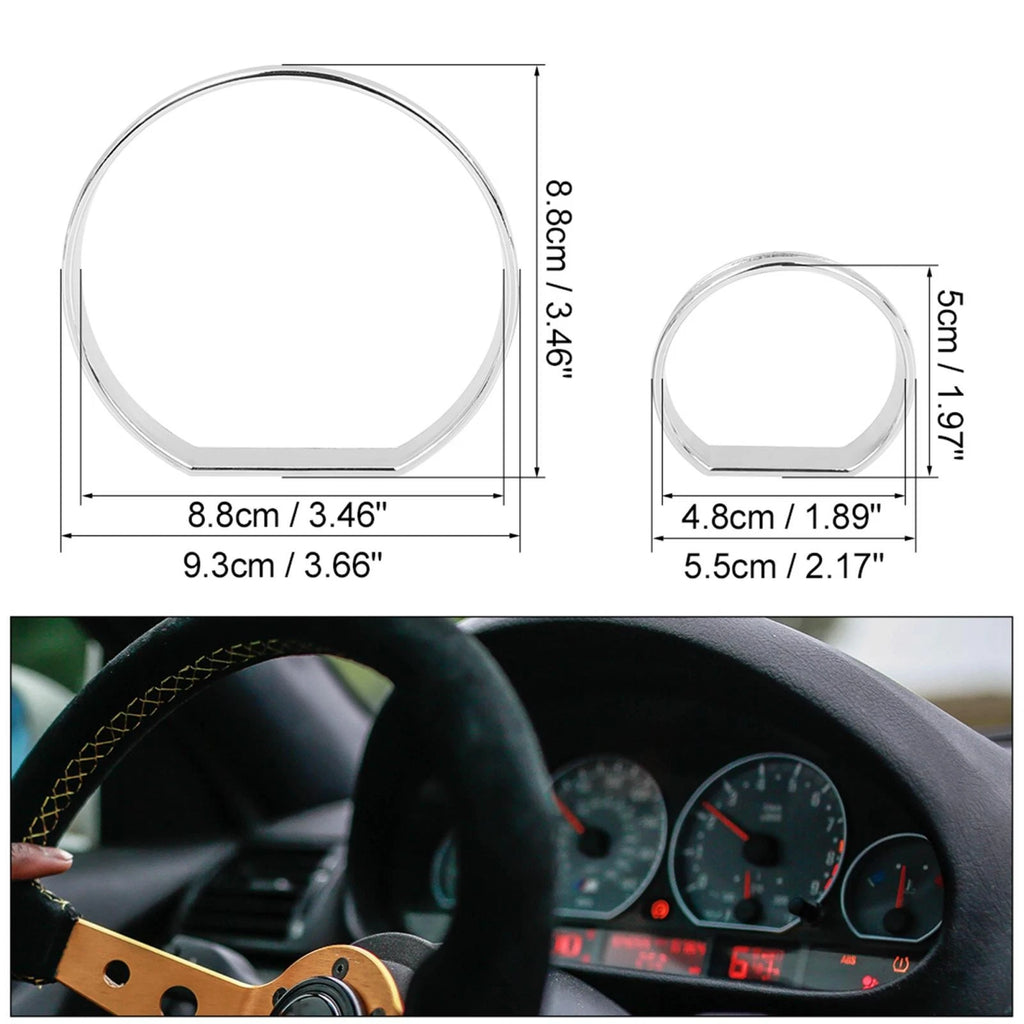 Chrome Speedometer Gauge Dial Rings Trim Frame Kit for BMW E46 M3 (1999–2006)