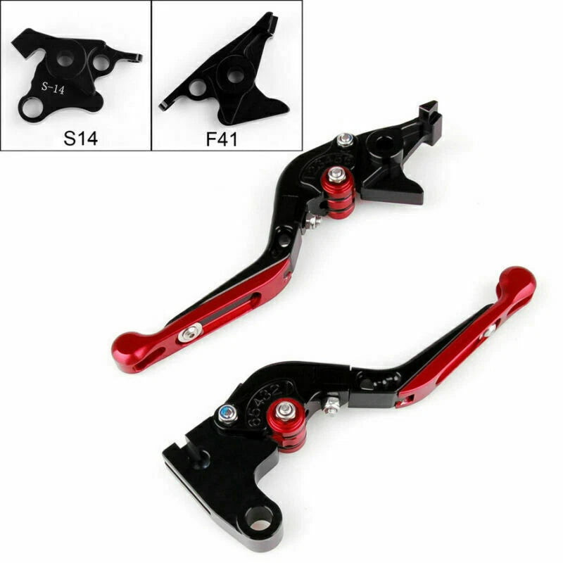 Adjustable Folding Brake Clutch Lever for Suzuki GSXR1300 (2008–2014) Red