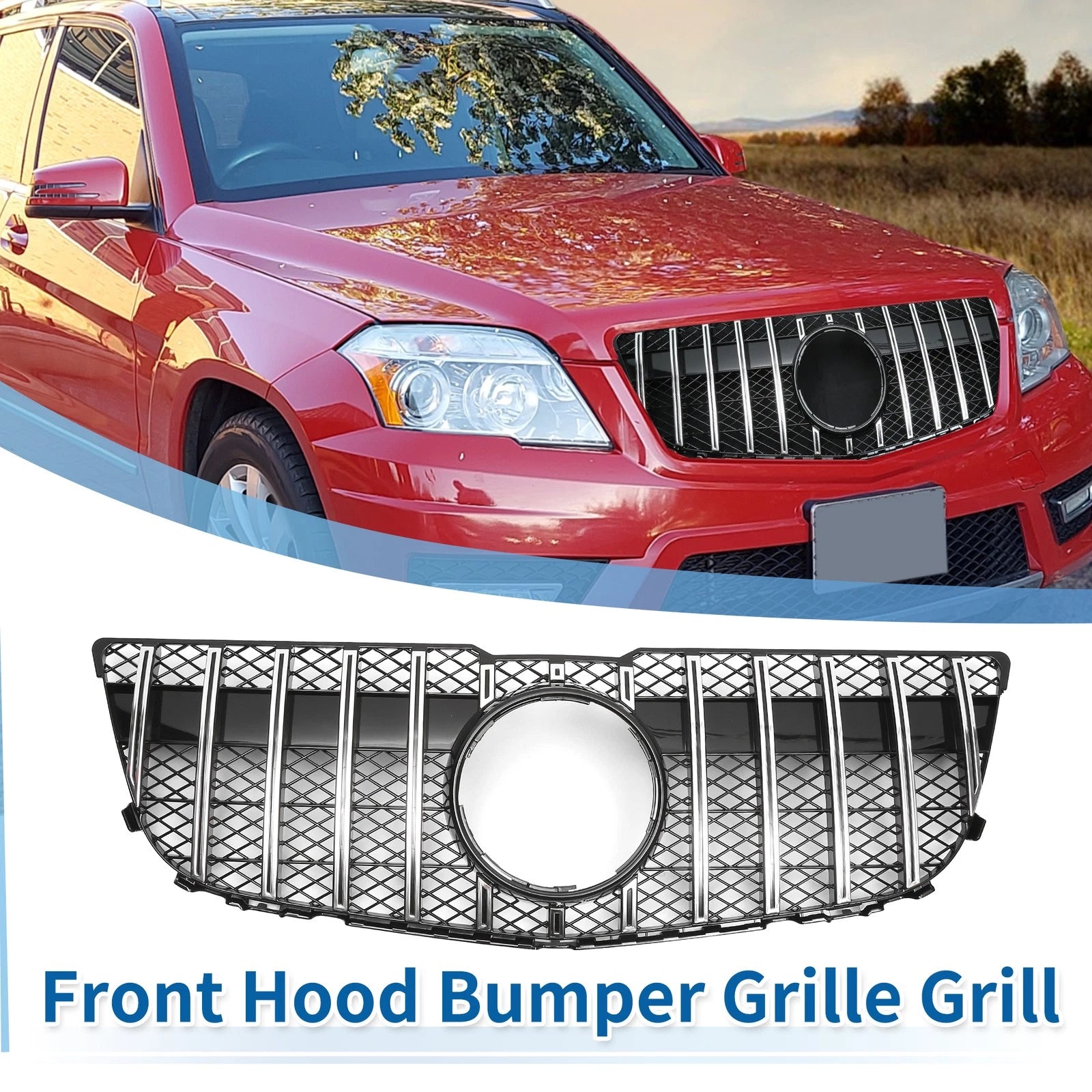 Front Upper Bumper Grille Replacement for Mercedes-Benz GLK300 (2013–2015)