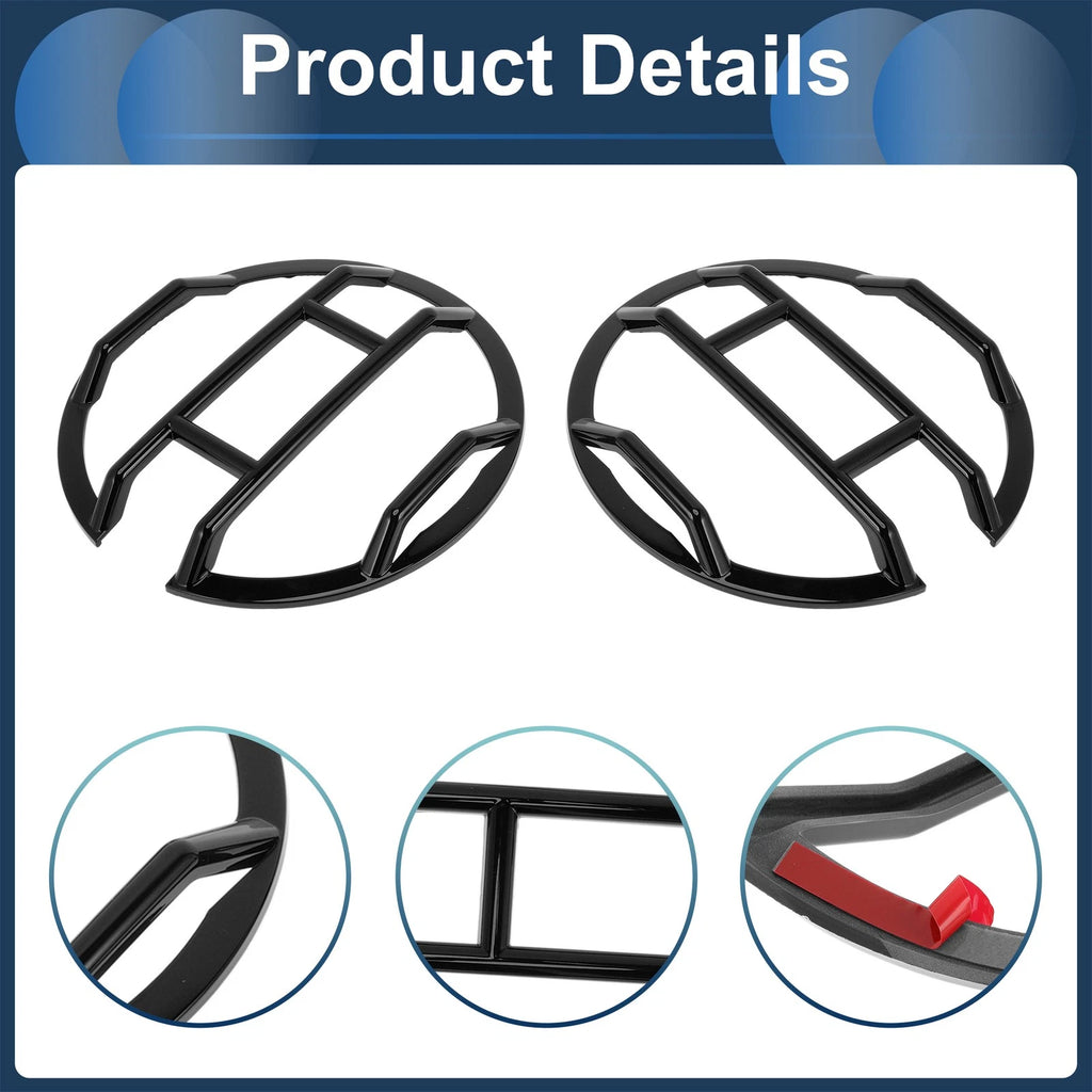 Set of 2 Headlight Trim Bezels for Ford (Black ABS)