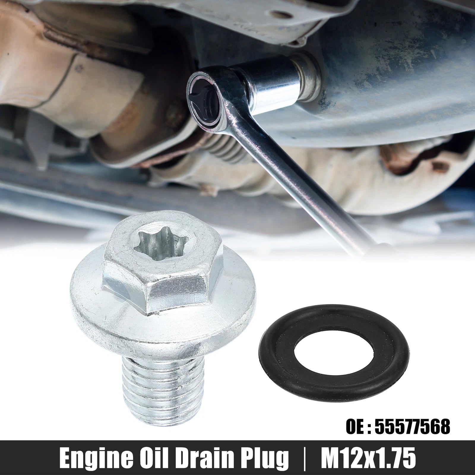 Engine Oil Drain Plug Screw M12x1.75 Replacement for Chevrolet Silverado 1500 (2007–2018)