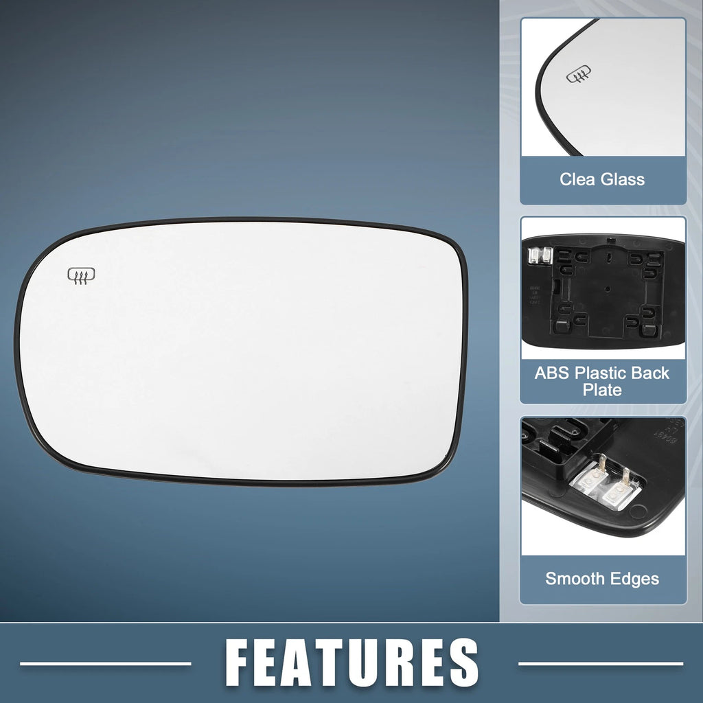 Heated Mirror Glass Left Driver Side Replacement for Chrysler 200 (2011–2016)