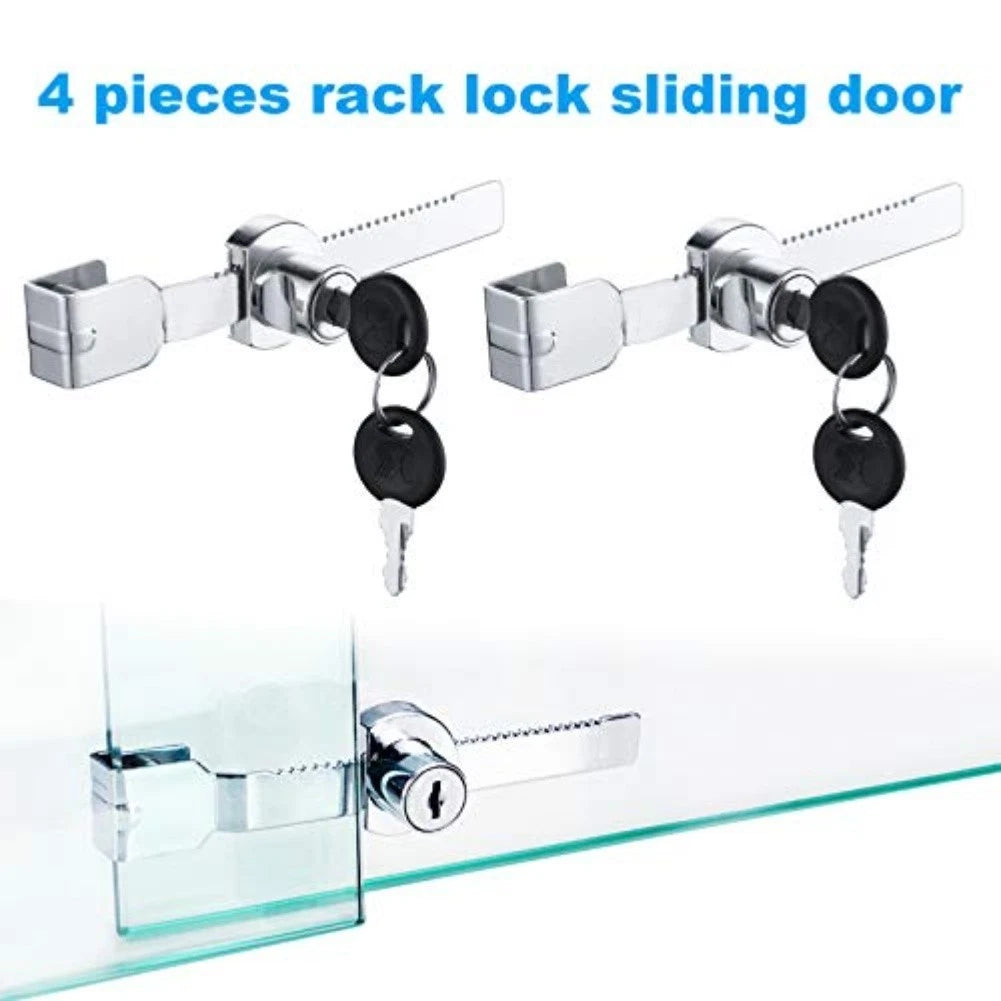 4 Pack Sliding Glass Door Locks for Display Cabinets