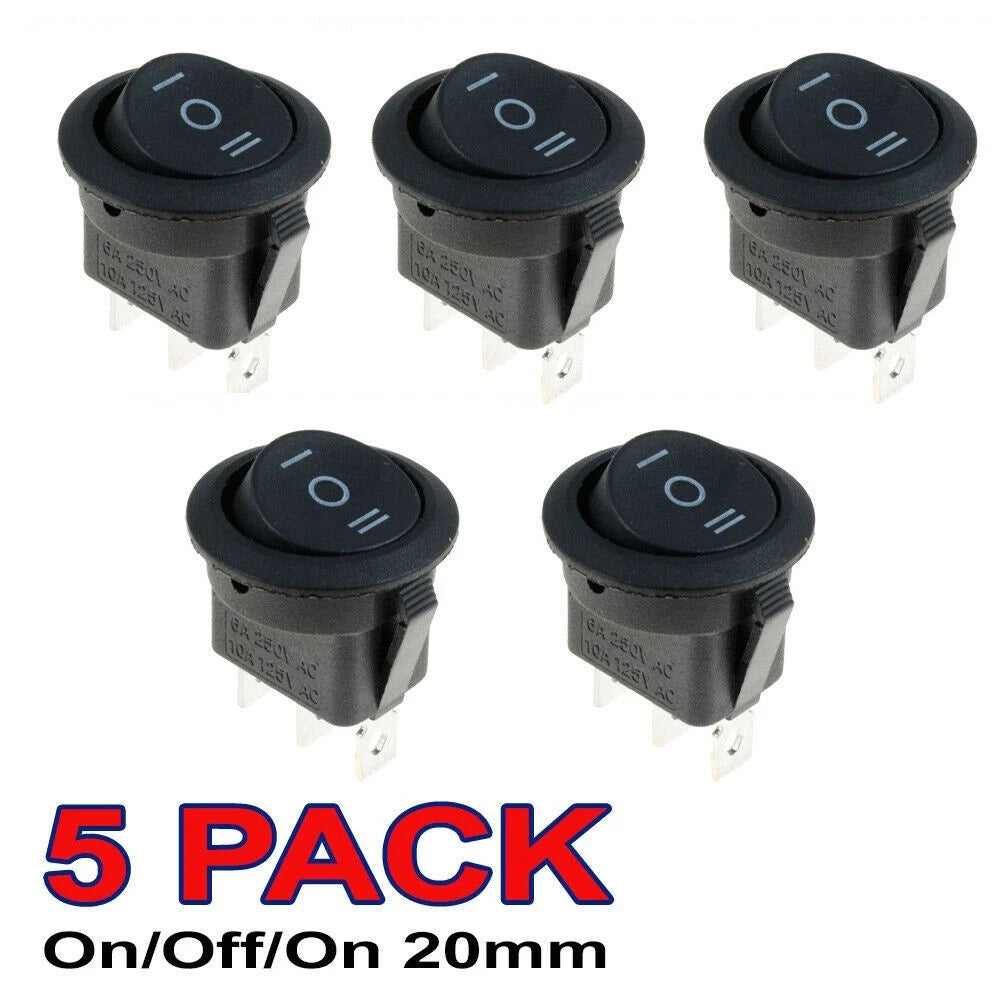 Round Rocker Switch 10A 12-250V for Various Applications
