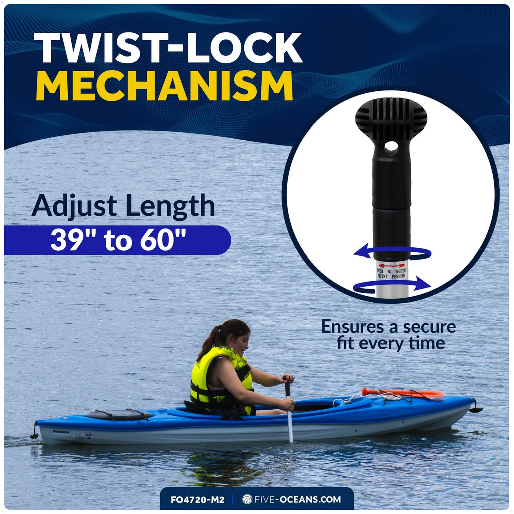 2-Pack Telescopic Canoe Paddle for Various Canoes (Extends 39" to 60")
