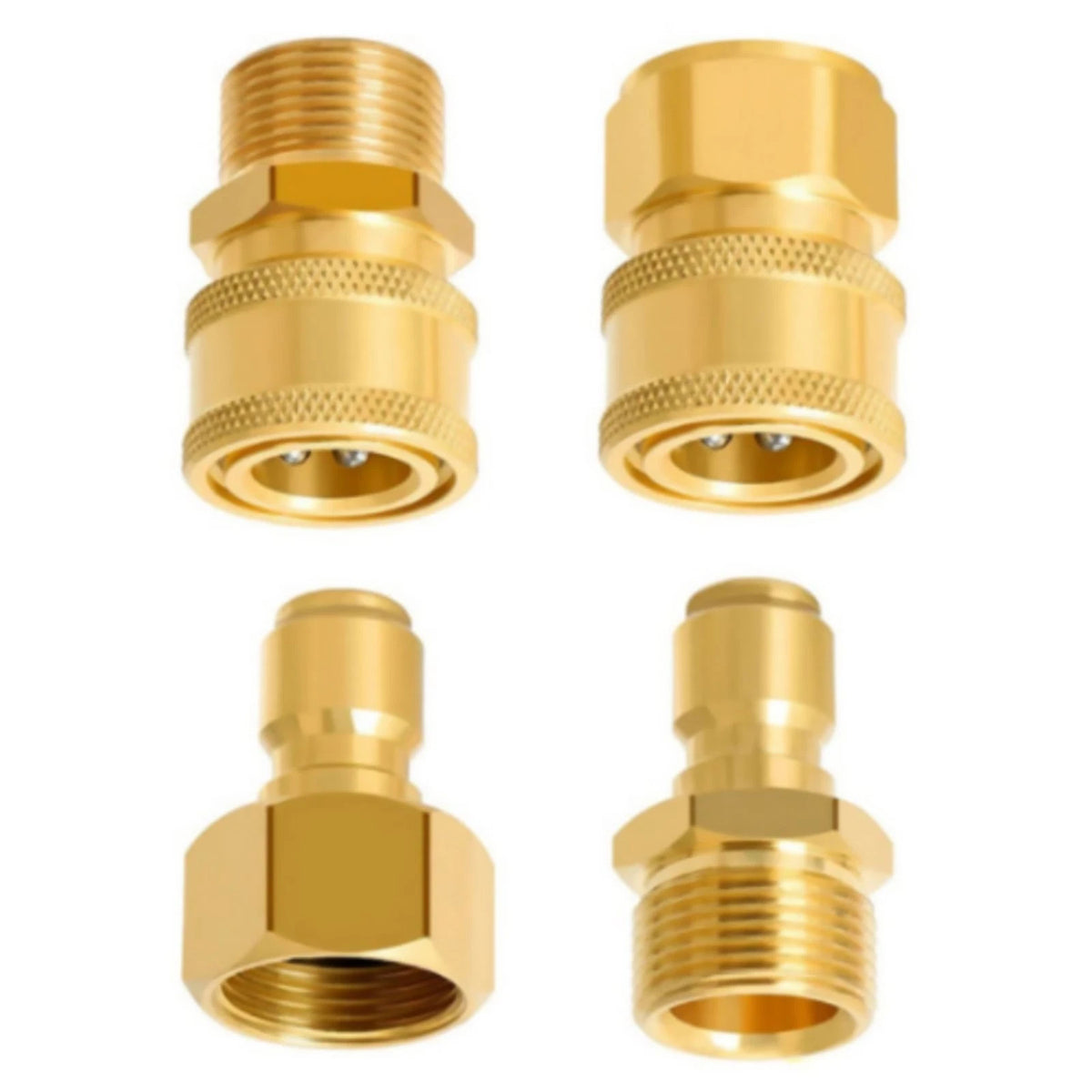 Set of 4 Hose Adapters M22-15mm 3/8'' for Pressure Washer