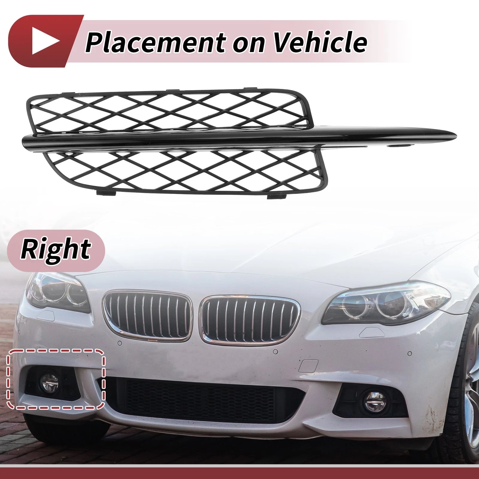 Front Right Fog Light Grill Replacement for BMW X5 (2007–2010)