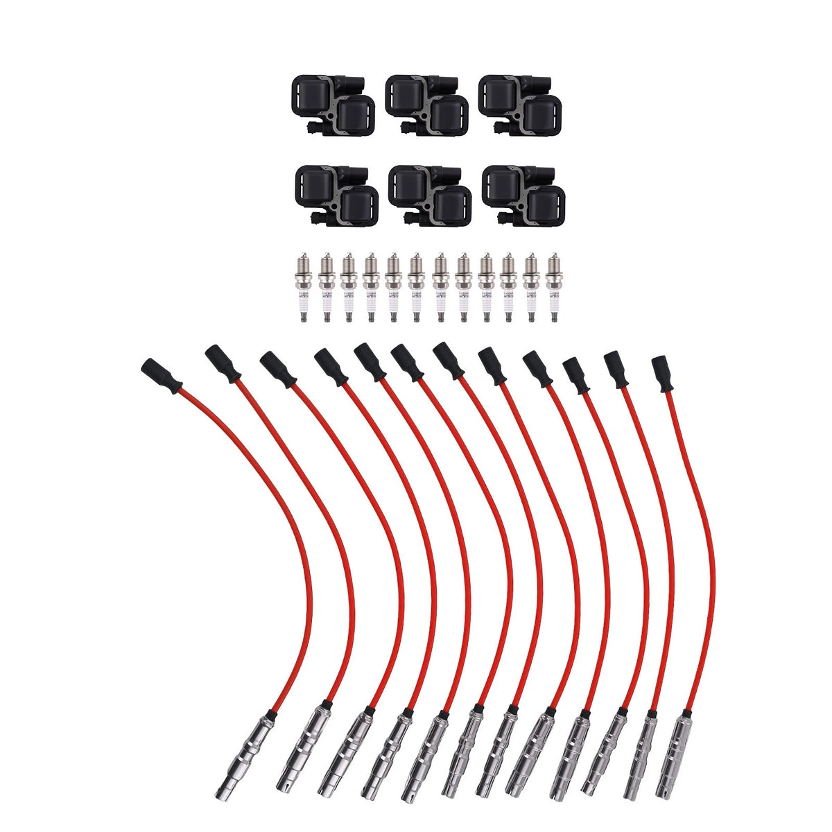 Ignition Coil Spark Plug Wire Kit UF359 for Mercedes ML350 S350 C300 (2006–2015)