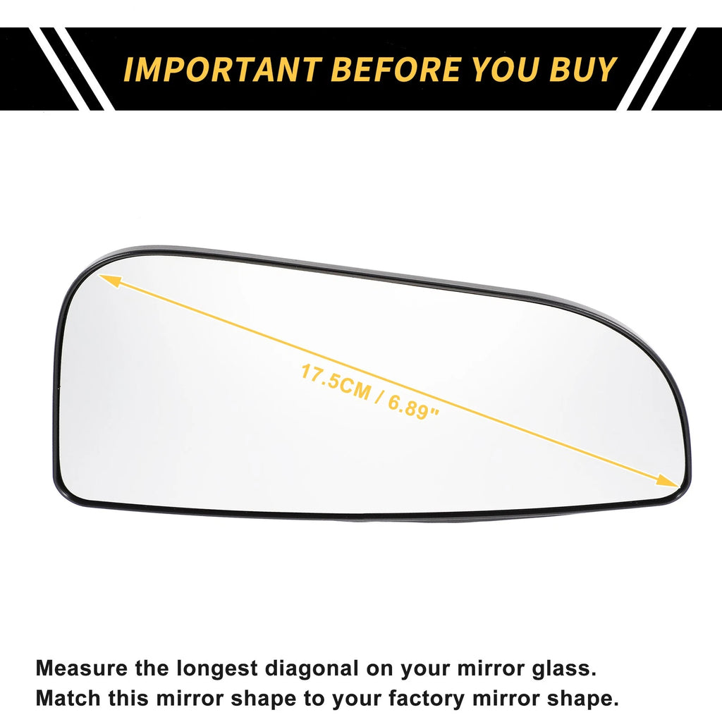 Left Mirror Glass Non Heated Replacement for Dodge Ram 1500 (2013–2024)