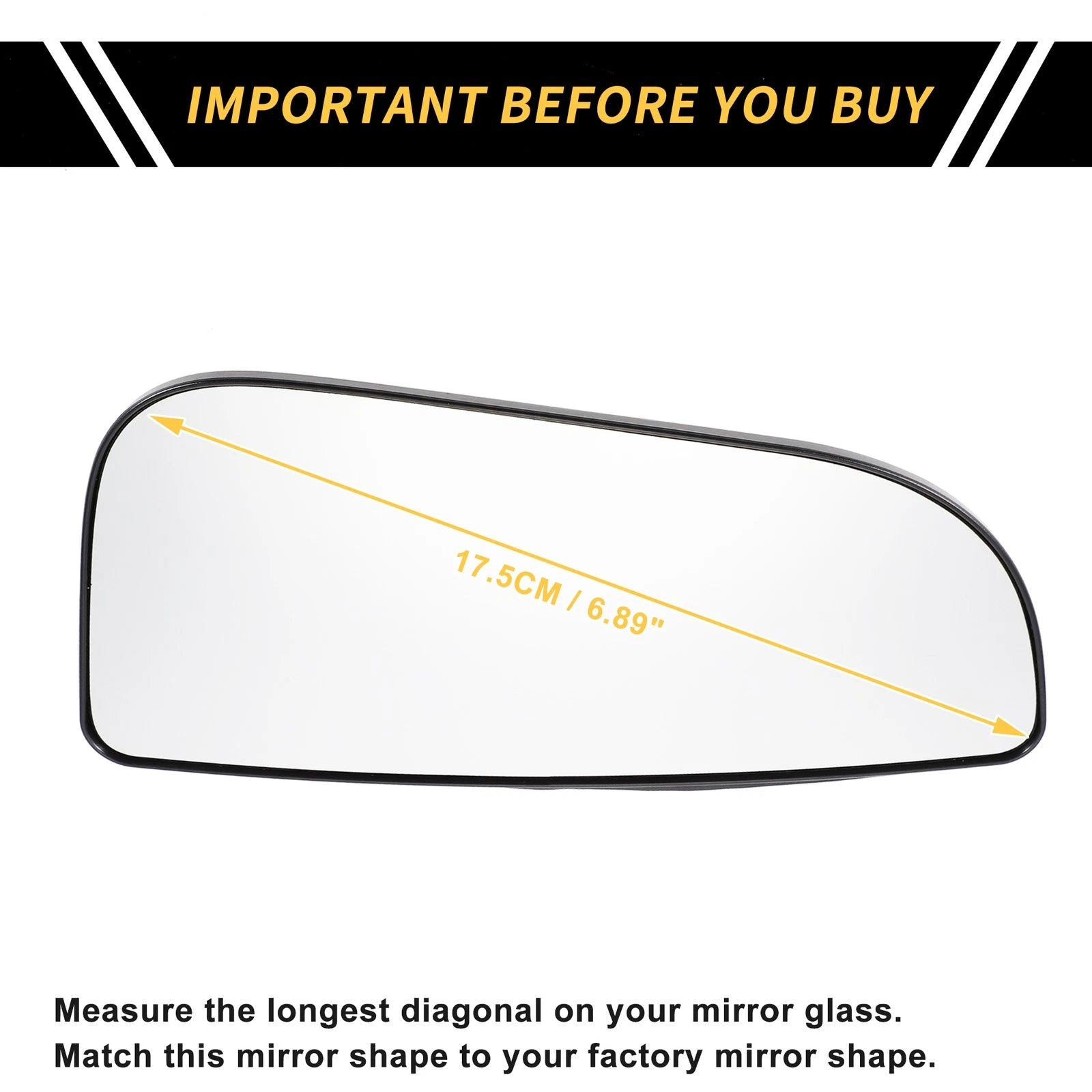 Left Mirror Glass Non Heated Replacement for Dodge Ram 1500 (2013–2024)