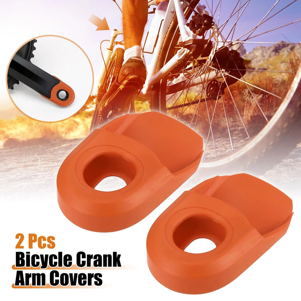 Crank Boot Protector Set Soft Plastic for Bike Cycling Crank Orange (2 Pack)