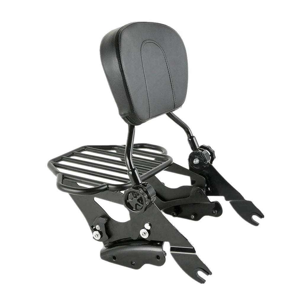 Backrest Sissy Bar Luggage Rack & 4 Point Docking for Harley Touring (2009–2013)