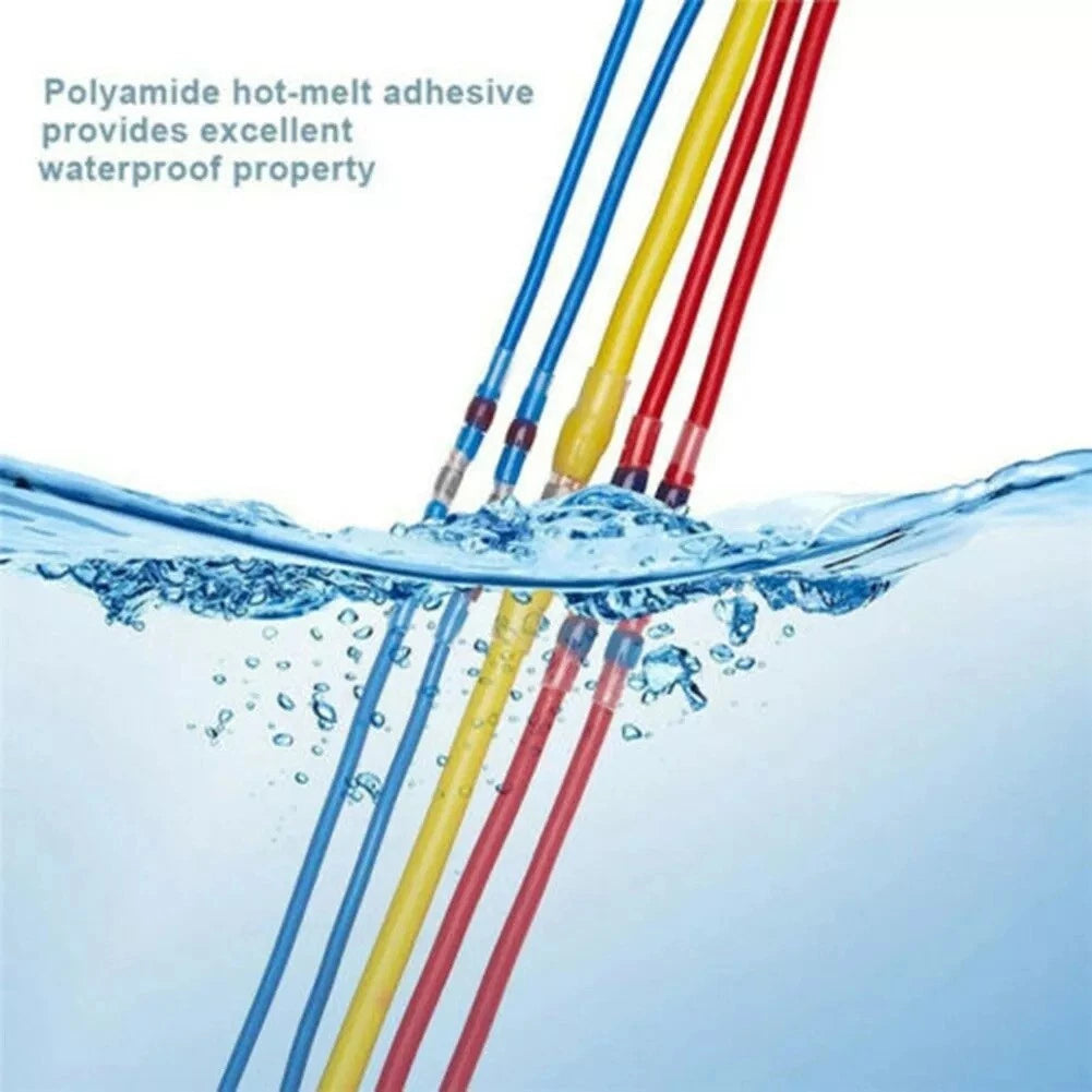 100pcs Waterproof Polyolefin Heat Shrink Butt Wire Connectors for Universal Use