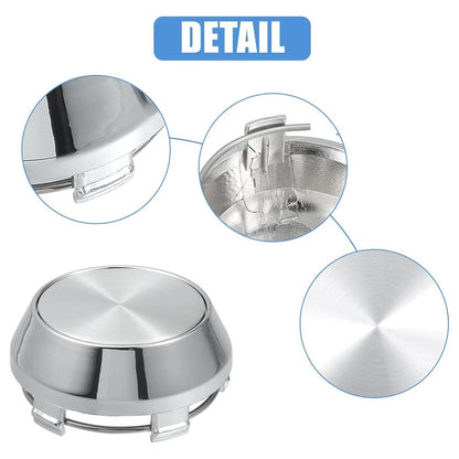 Set of 4 Chrome Hub Caps for Car Wheel 60mm