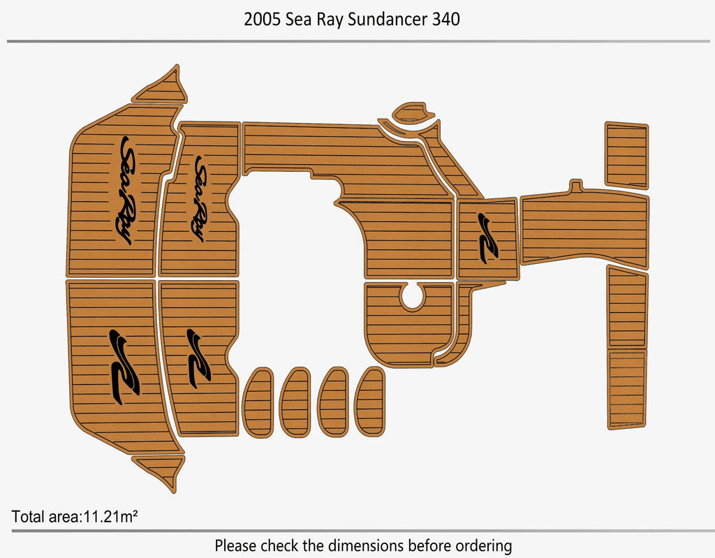 EVA Foam Pads for Sea Ray Sundancer 340 (2005) Swim Platform Cockpit Floor Mat