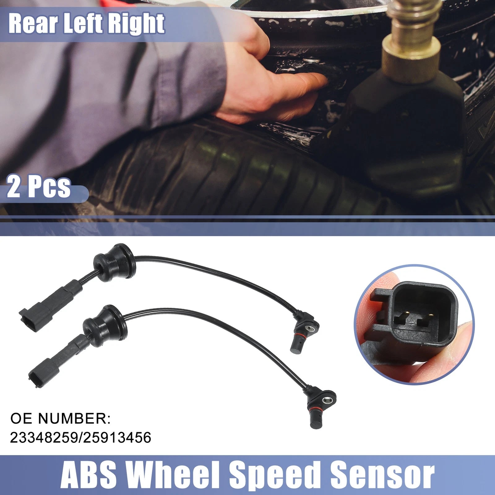ABS Sensor Rear Left Right Replacement 2pcs for Chevrolet Equinox (2010–2017)