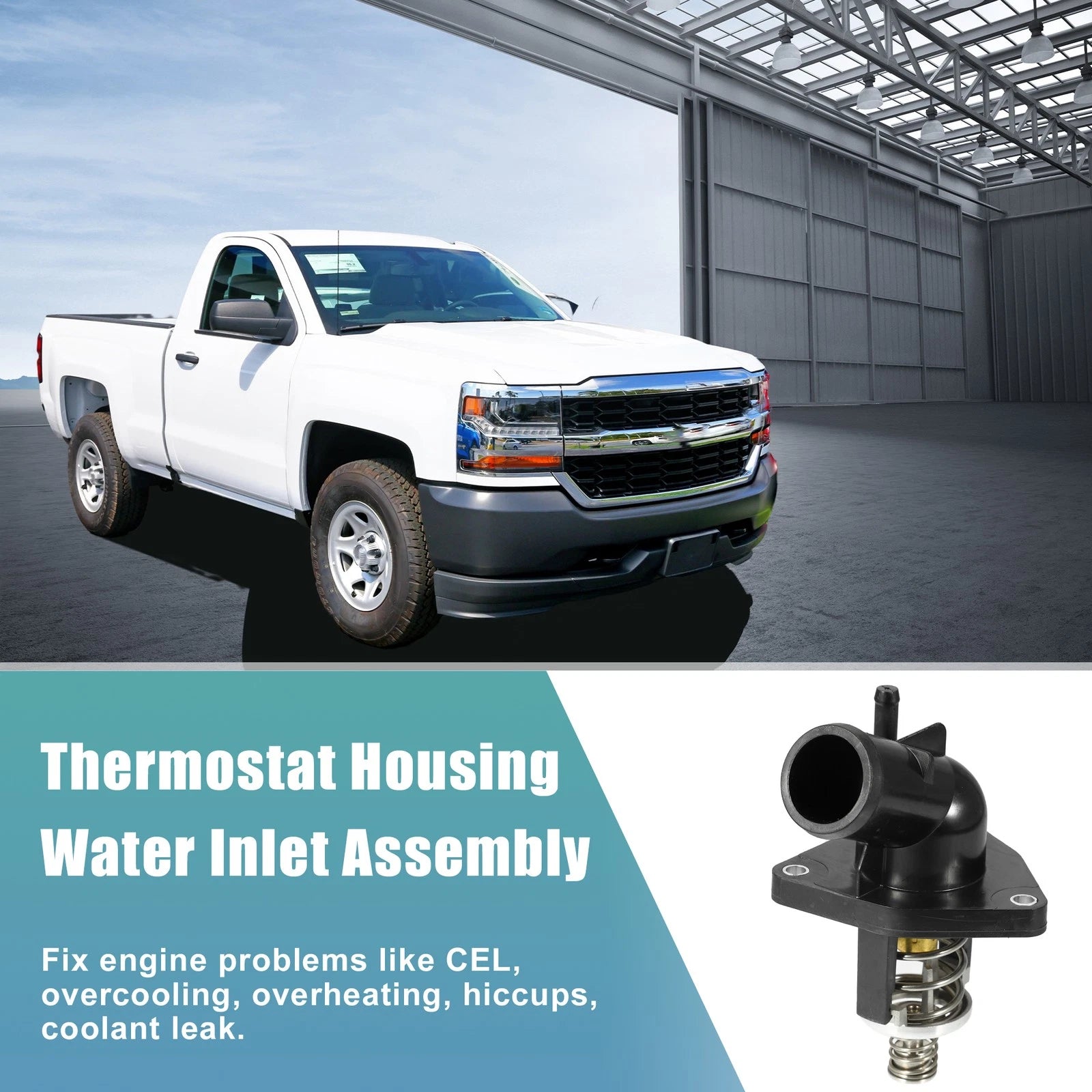 Engine Coolant Thermostat Housing Assembly for Chevrolet Silverado 1500 (2014–2018)