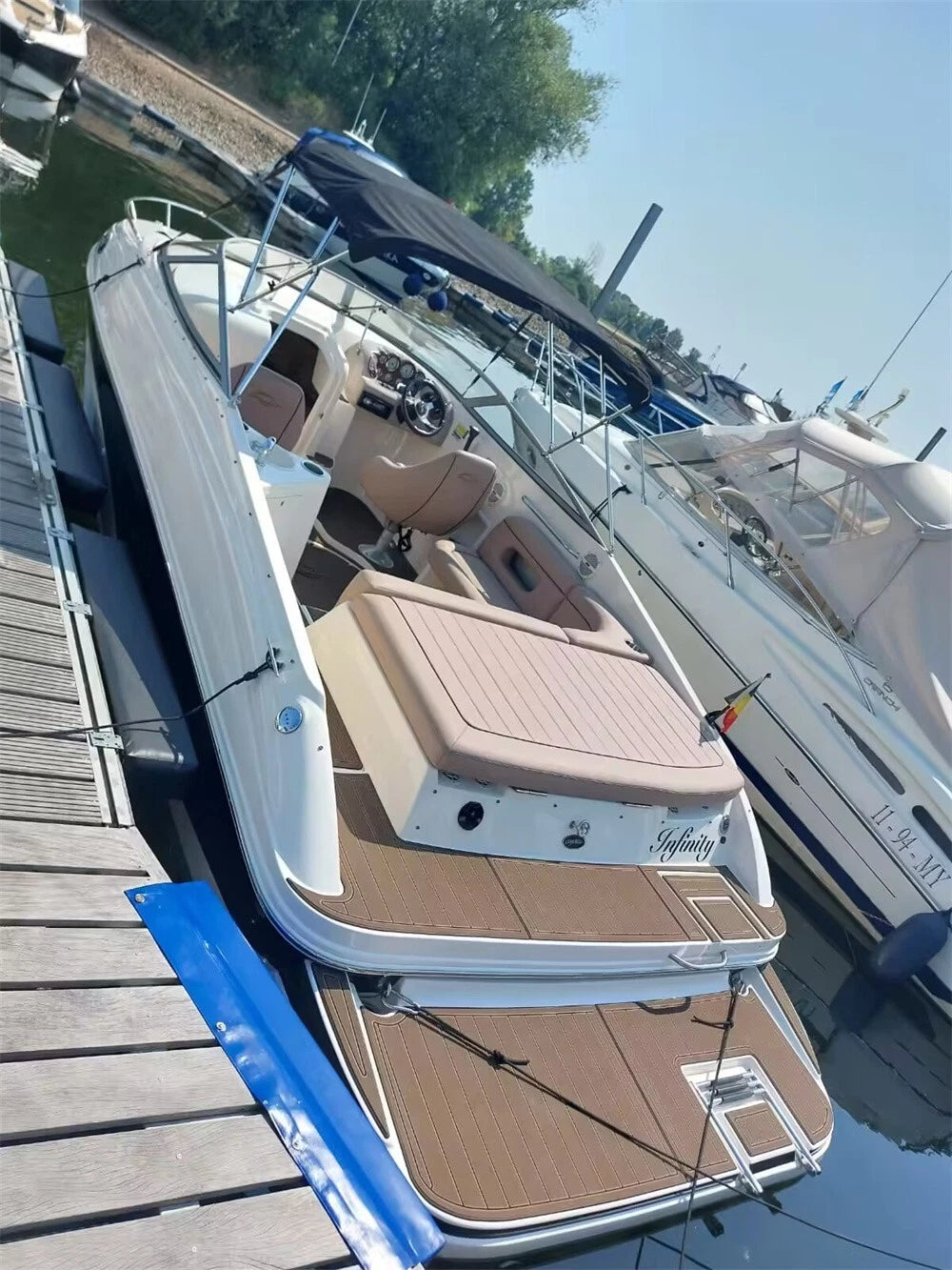 EVA Foam Cockpit Pad for Rinker 232 (2004) - Faux Teak Deck Floor Mat