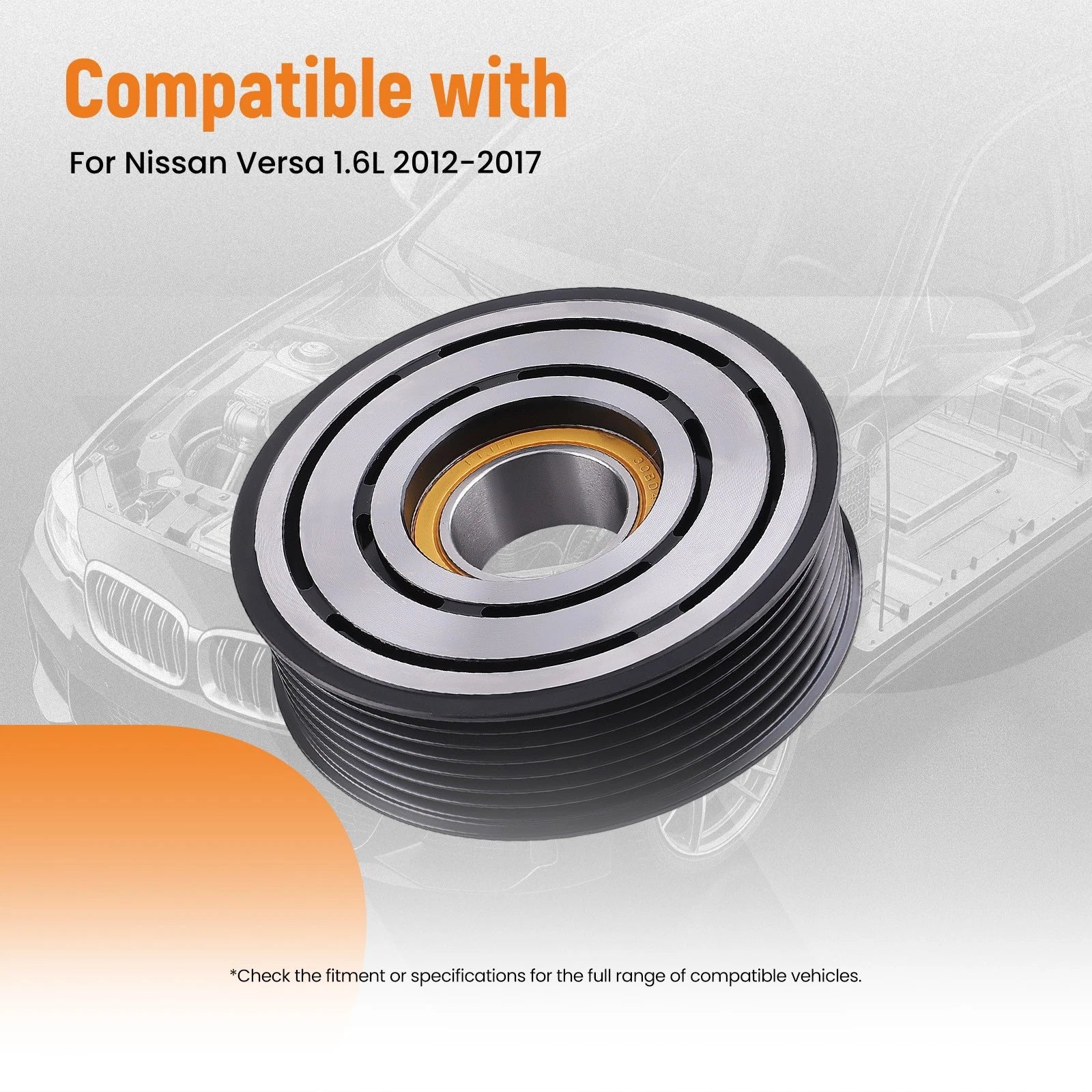A/C Compressor Clutch Kit for Nissan Versa (2012–2017) 1.6L Engine 57892